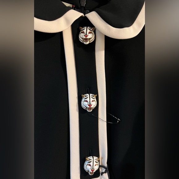 Gucci Tiger Button Contrast Trim Dress, New with tags, Size M - Picture 11 of 16
